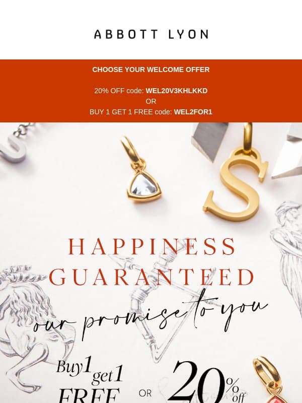 Choose your welcome offer 🧡 email from Abbott Lyon