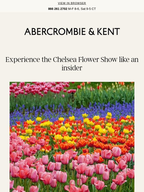 Your exclusive invitation to England's grandest garden party email from Abercrombie & Kent