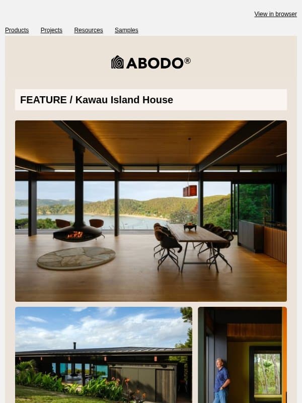 Award Winning Kawau Island House email from Abodo Wood