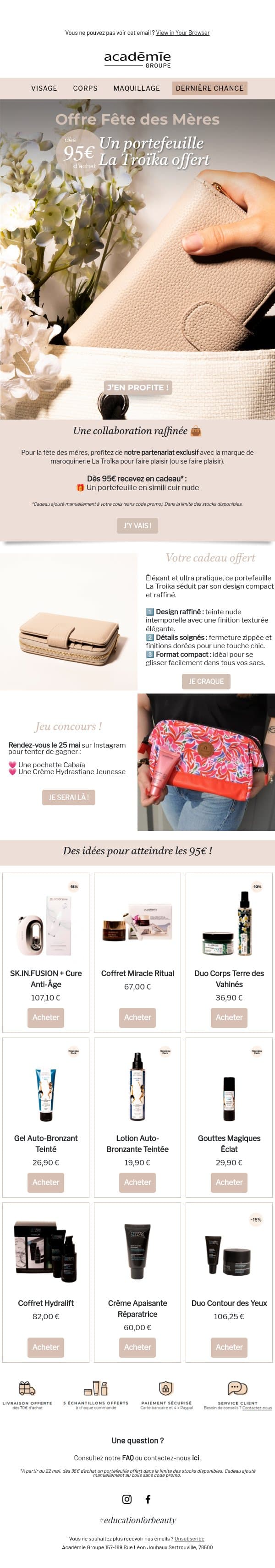 Votre portefeuille La Troïka OFFERT ! 🎁 email from Académie Scientifique de Beauté screenshot