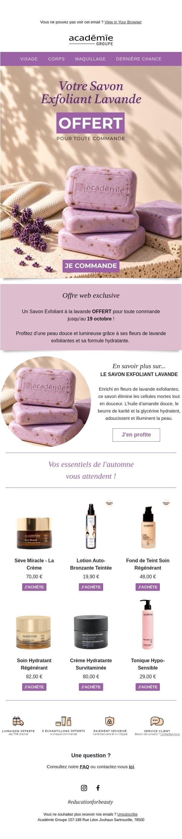Votre cadeau vous attend ! đ email from AcadĂ©mie Scientifique de BeautĂ© screenshot