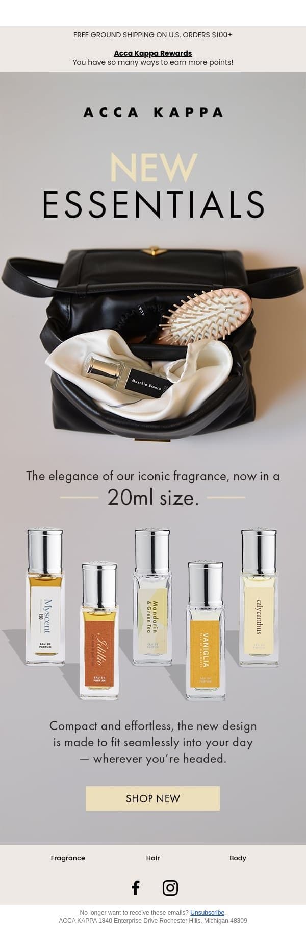 NEW | Fragrance, perfectly sized ✨ email from Acca Kappa screenshot