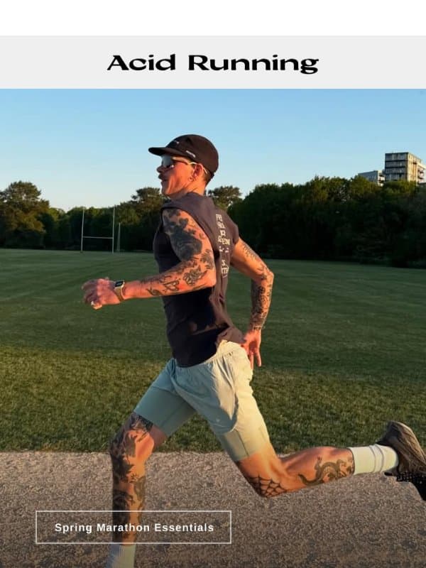 Best Sellers for Spring Marathon Training email from Acid Running
