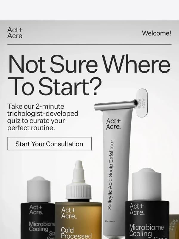 A Routine for Every Scalp email from Act + Acre