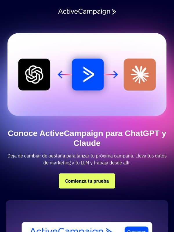 ¿Y si tu LLM ya conociera tu marketing? email from ActiveCampaign