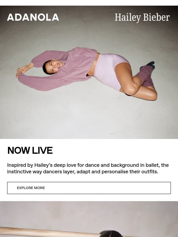 Live: Adanola x Hailey Bieber email from Adanola