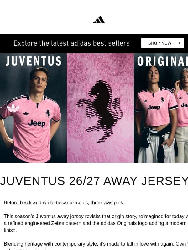 Juventus FC 26/27 away jersey email from adidas