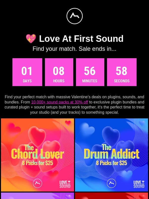 💖 36 Hours remain - Valentines Sale Ending email from ADSR Sounds