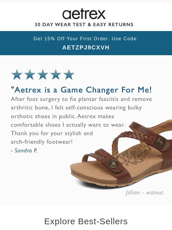 Not sure where to begin? Start here. email from Aetrex