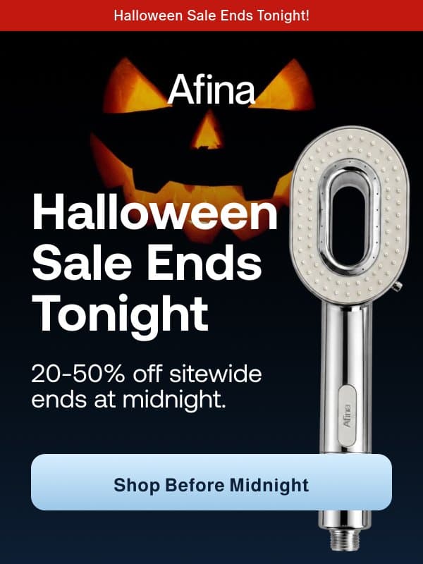 Halloween sale ends tonight email from Afina