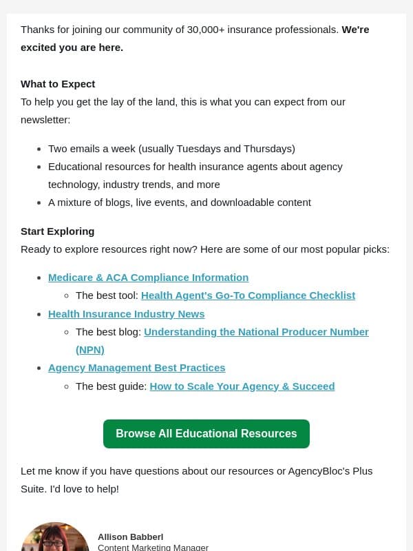 π Welcome to AgencyBloc's BlocTalk Newsletter email from AgencyBloc