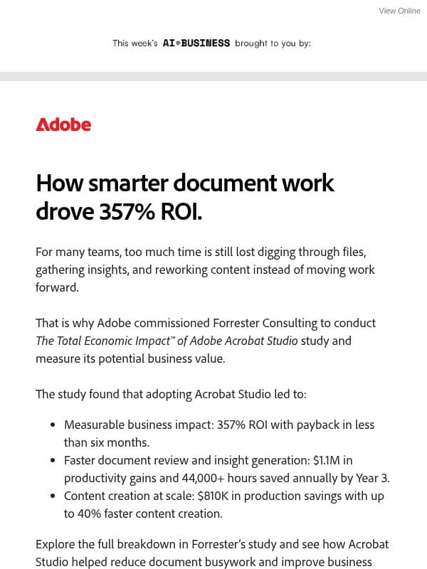 How to move from information to action faster email from AI Business