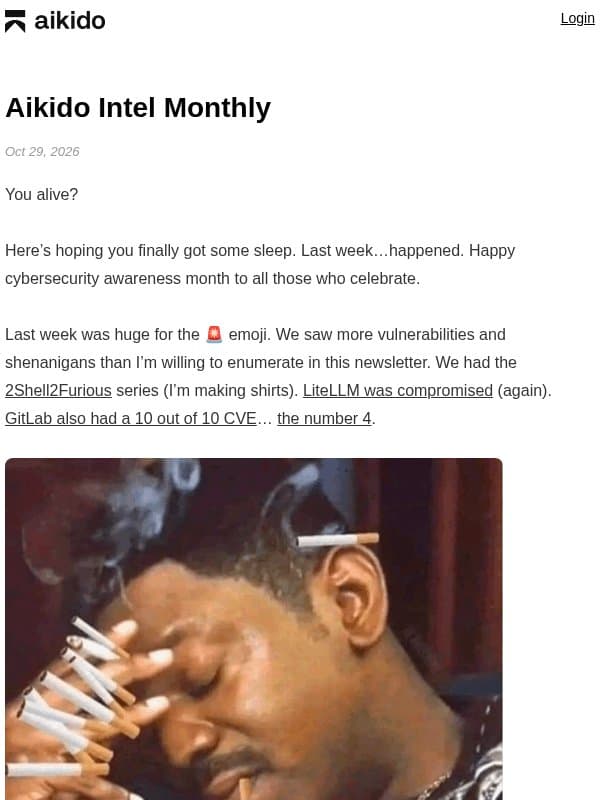 Everything2Shell, the future of disclosures, LiteLLM hacked again, 4 email from Aikido