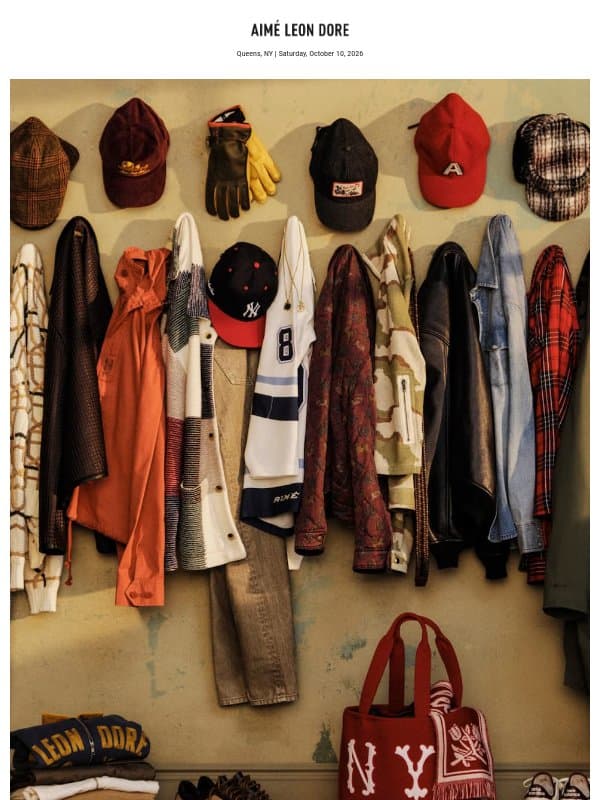NEW ARRIVALS: FALL / WINTER ‘26 DELIVERY 2 email from Aime Leon Dore