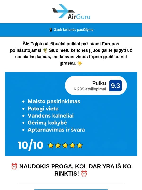 Tiems, kurie nelaukia email from AirGuru