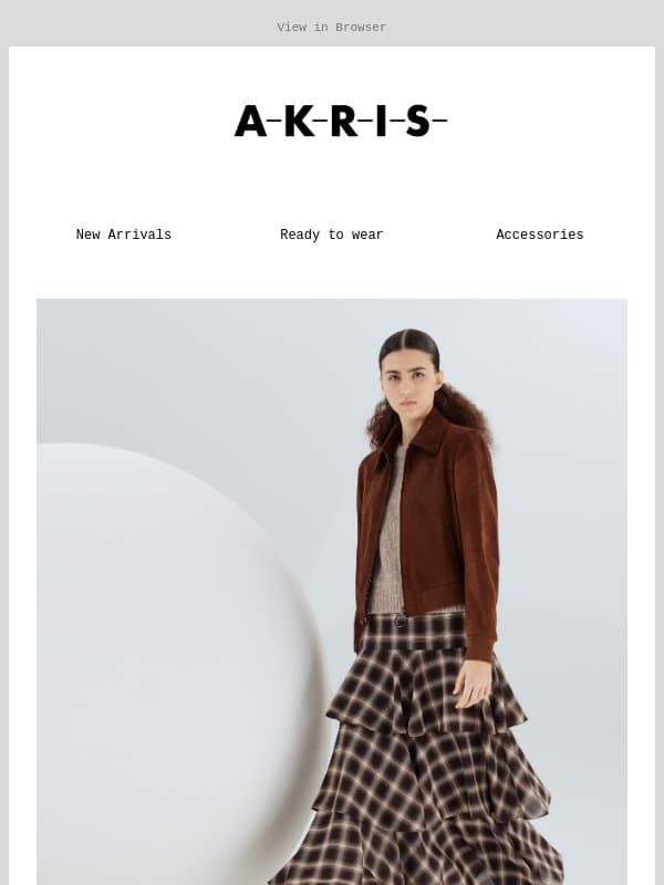 New in: Akris punto Fall 2026 email from Akris
