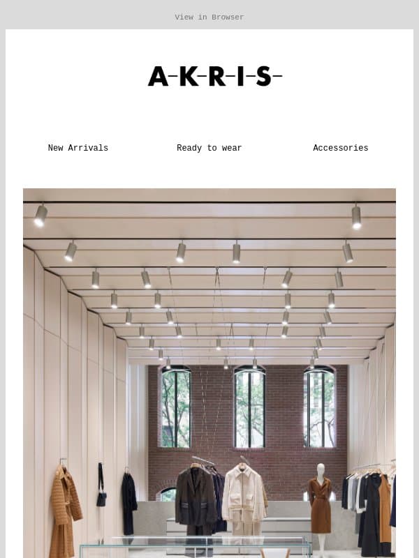 Beyond the Purchase email from Akris