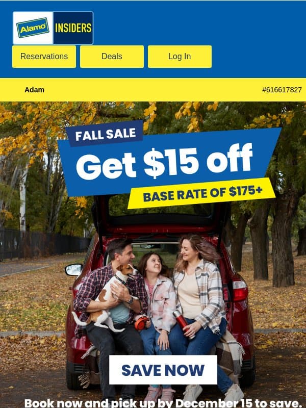 This Deal Has Your Name on It, Adam 👀 email from Alamo Rent A Car
