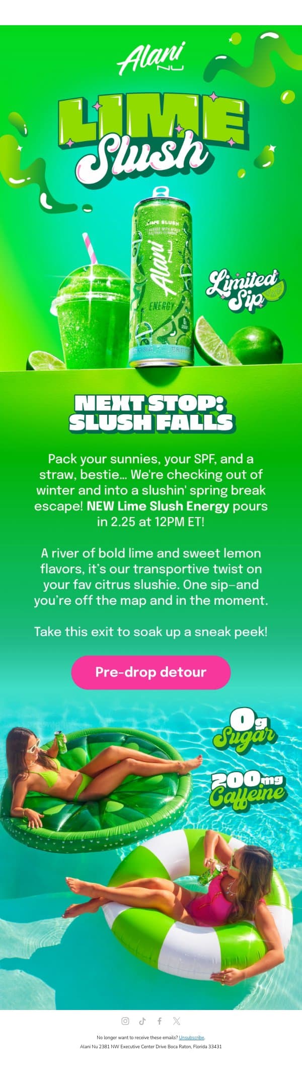πβπ© Drops 2.25: NEW Lime Slush πβπ© email from Alani Nu screenshot
