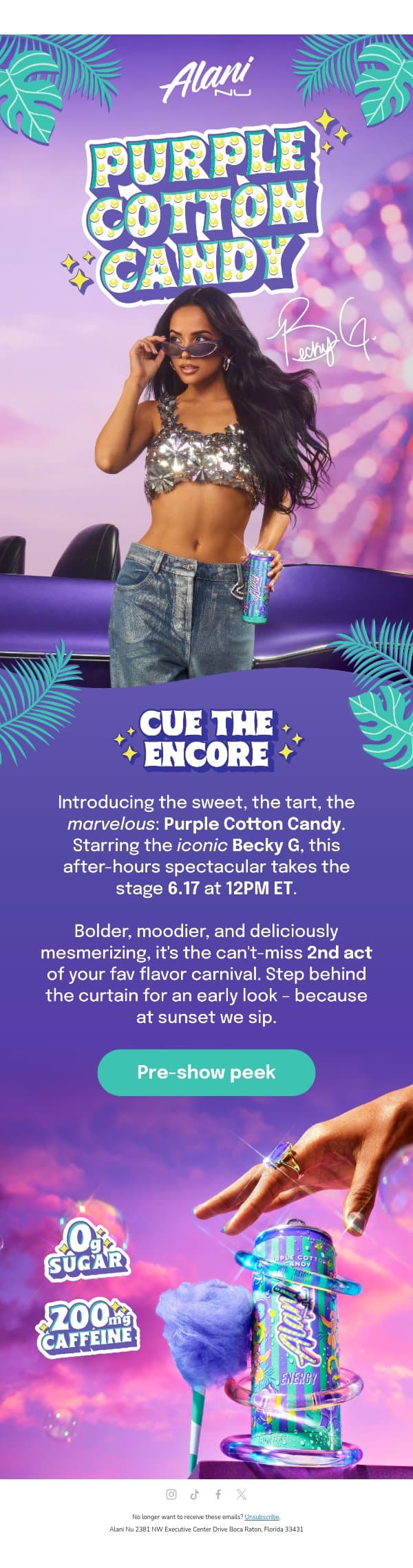 New Debut 6.17: Purple Cotton Candy ๐ก๐๐๏ธ email from Alani Nu screenshot