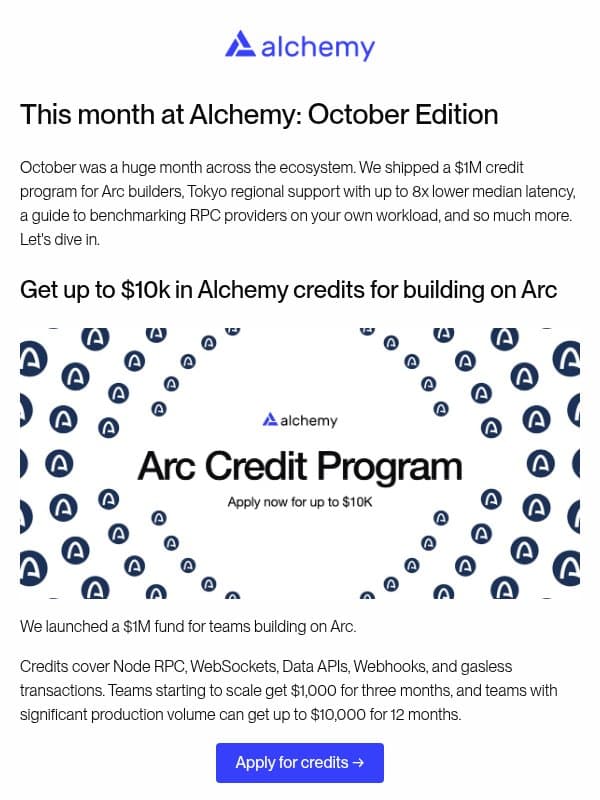 This month at Alchemy: October Edition email from Alchemy