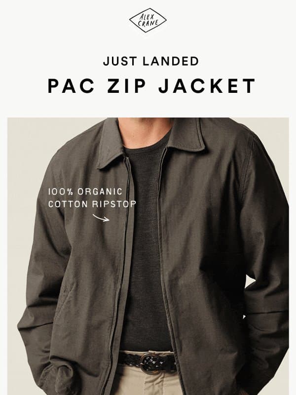JUST LANDED The Pac Flannel Zip Jacket email from Alex Crane