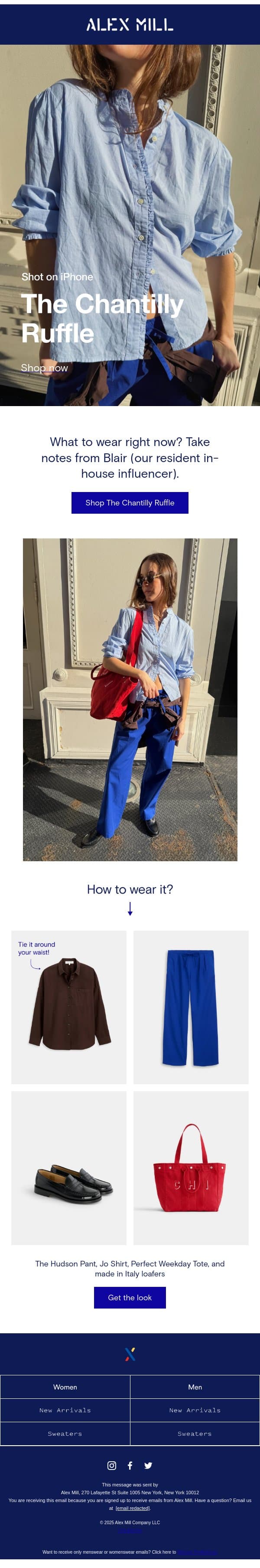 What to wear now? email from Alex Mill screenshot