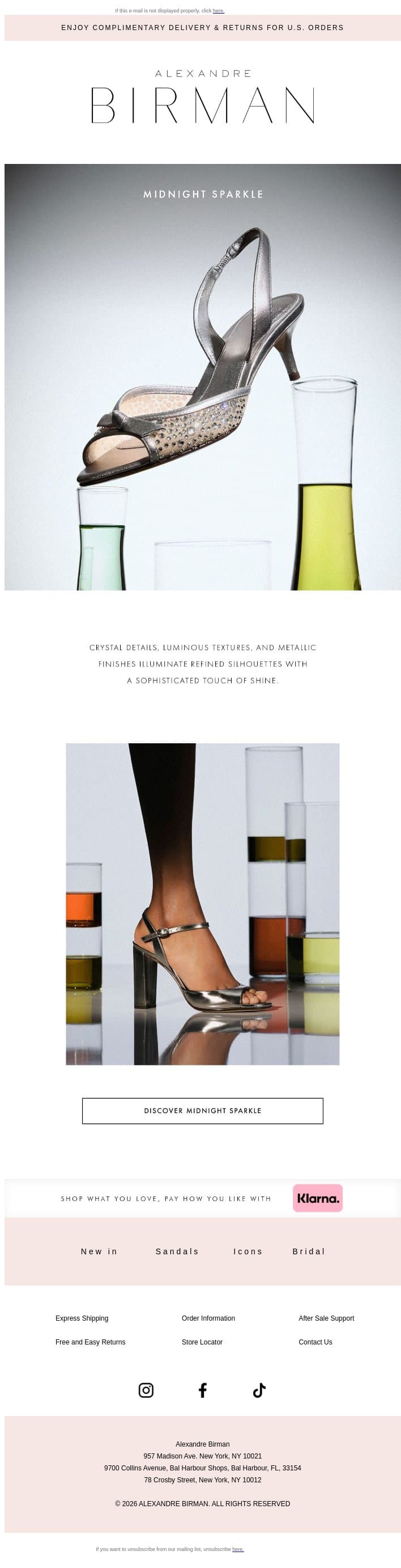Introducing Midnight Sparkle email from Alexandre Birman screenshot