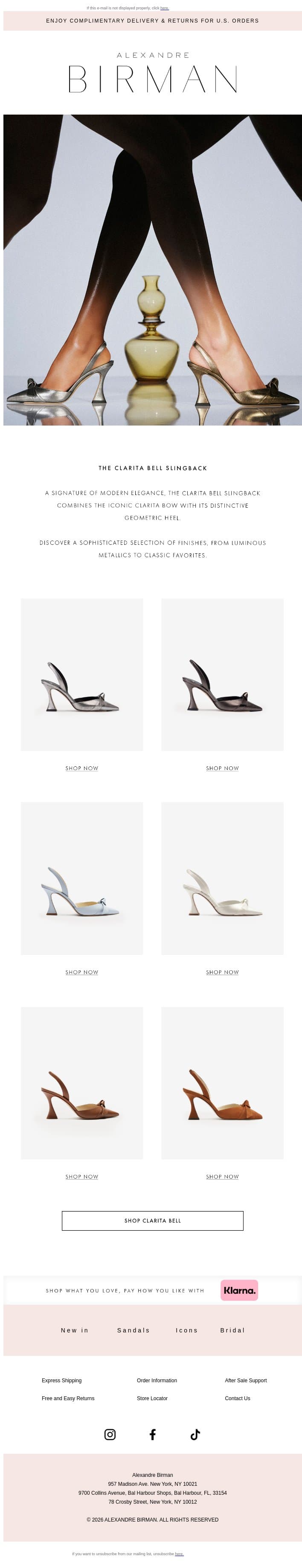 The Clarita Bell Slingback email from Alexandre Birman screenshot