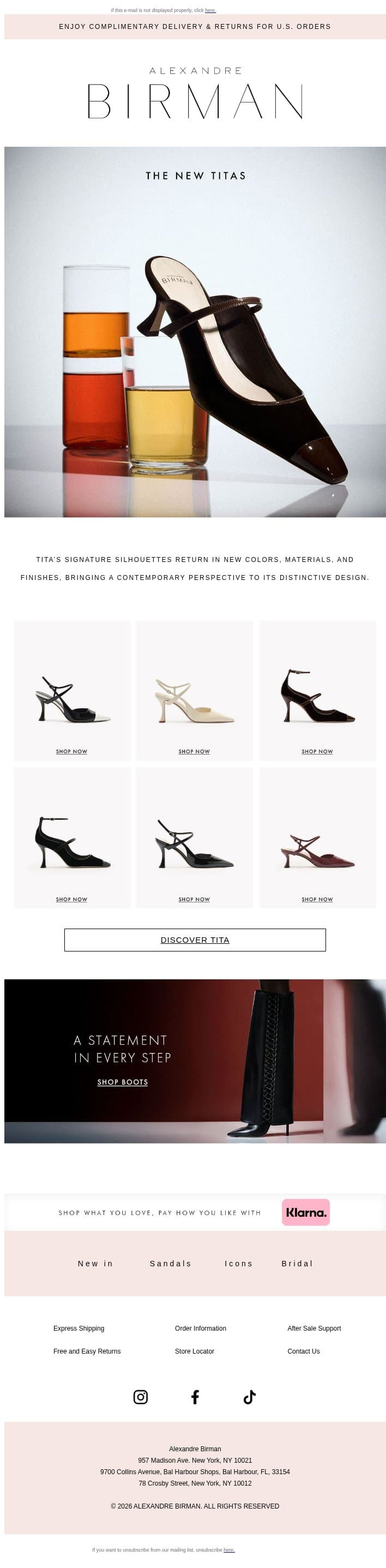 Modern Classics: Tita email from Alexandre Birman screenshot