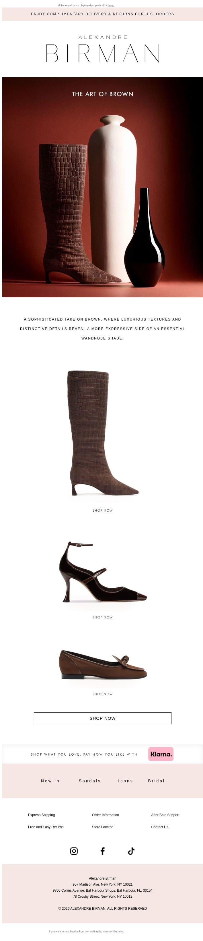 The Brown Edit email from Alexandre Birman screenshot