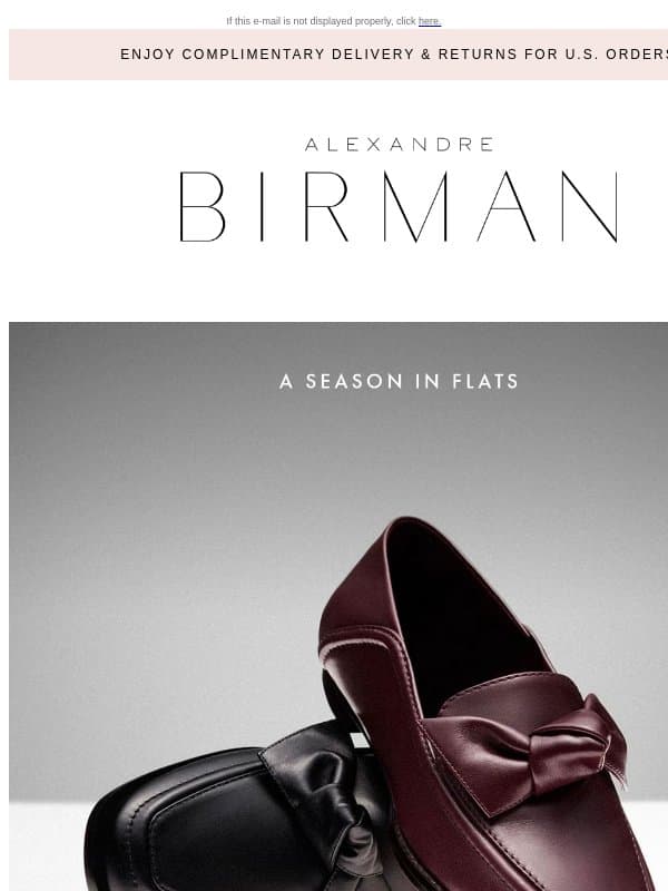 Flats for the Season email from Alexandre Birman