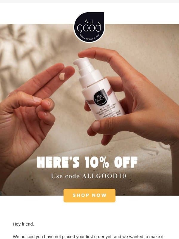A little something to get you started email from All Good
