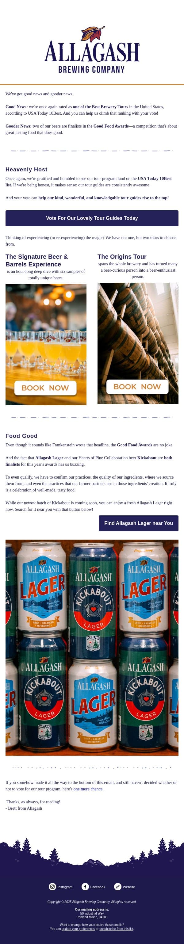 Good + Good + Good = Gooderest? email from Allagash Brewing screenshot