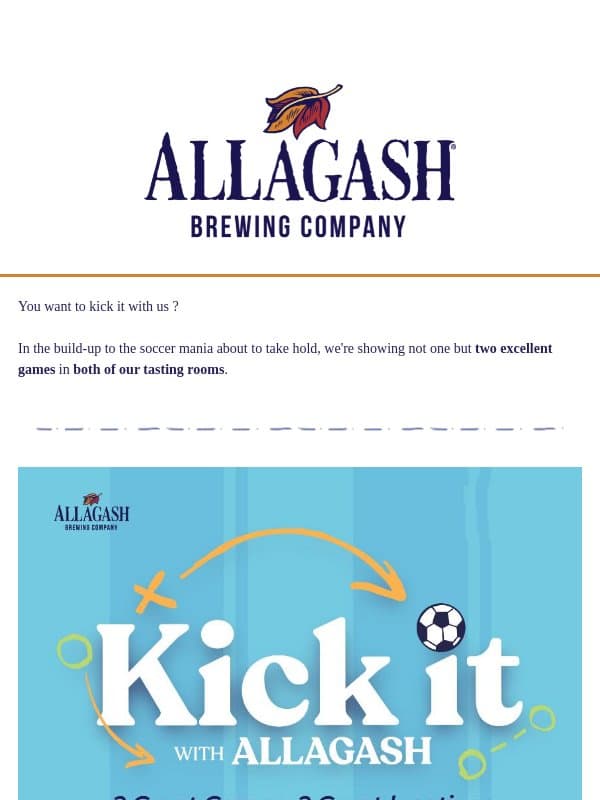 2x the Watch Party email from Allagash Brewing
