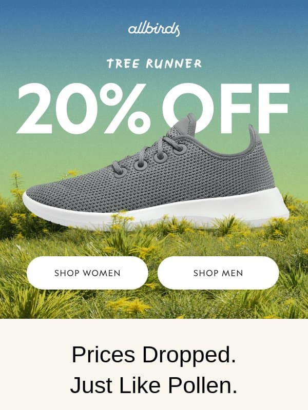 Spring Sneaks Up To 50% Off 🌳 email from Allbirds