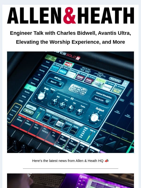 Under The Surface at FOH with Engineer Charles Bidwell email from Allen & Heath