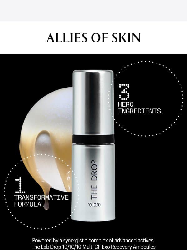 Next-level Ingredients. Remarkable Results. email from Allies of Skin