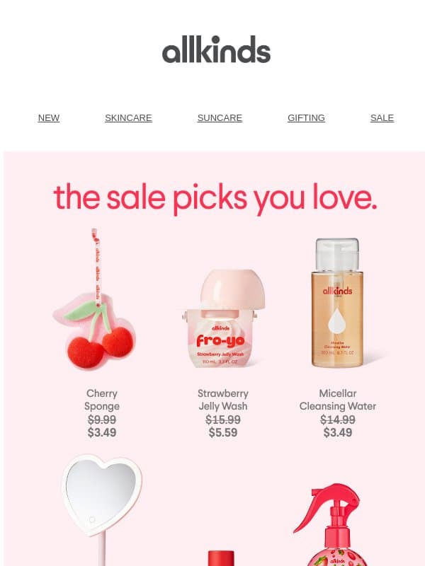 What you’re loving in Sale! email from Allkinds