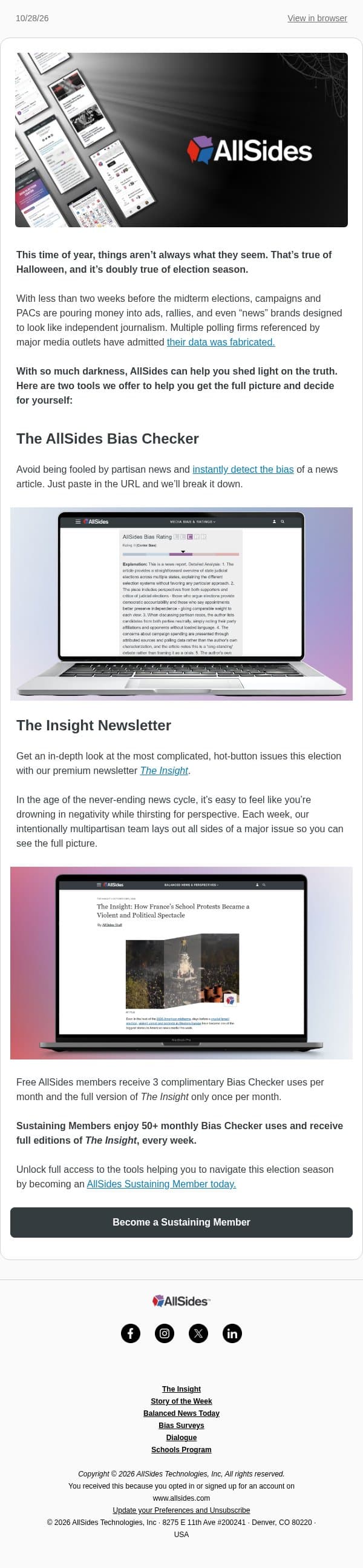 Not everything is what it seems email from AllSides screenshot