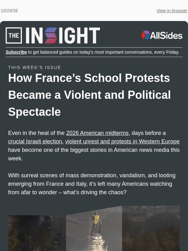 How France’s School Protests Became a Violent and Political Spectacle email from AllSides