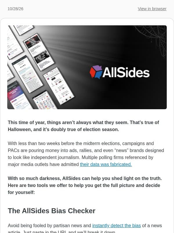 Not everything is what it seems email from AllSides