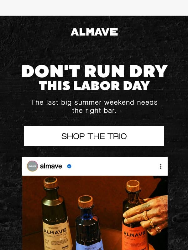 Be The Ultimate Host This Labor Day Weekend email from Almave