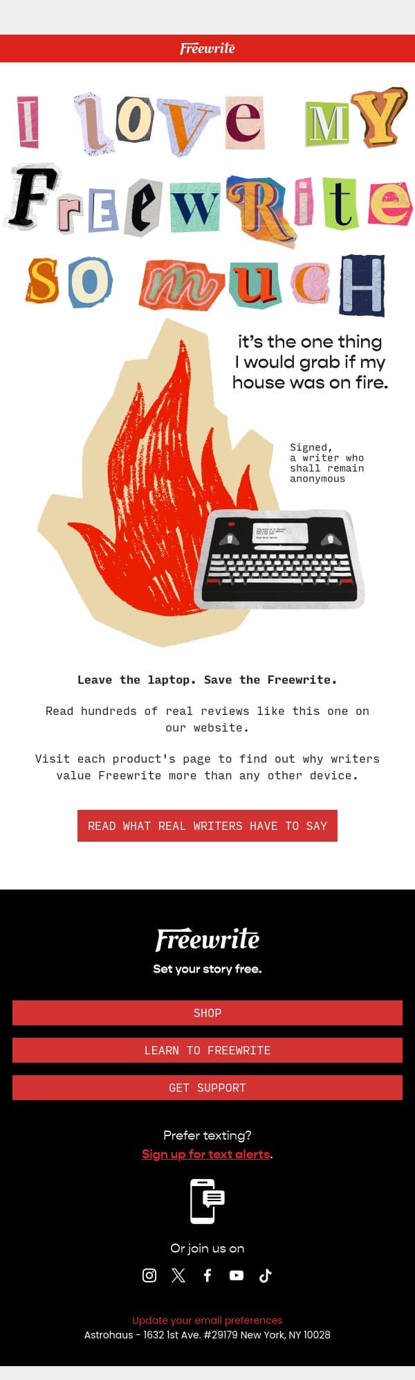 PostSecret, Freewrite Style 🔥 email from AlphaSmart screenshot