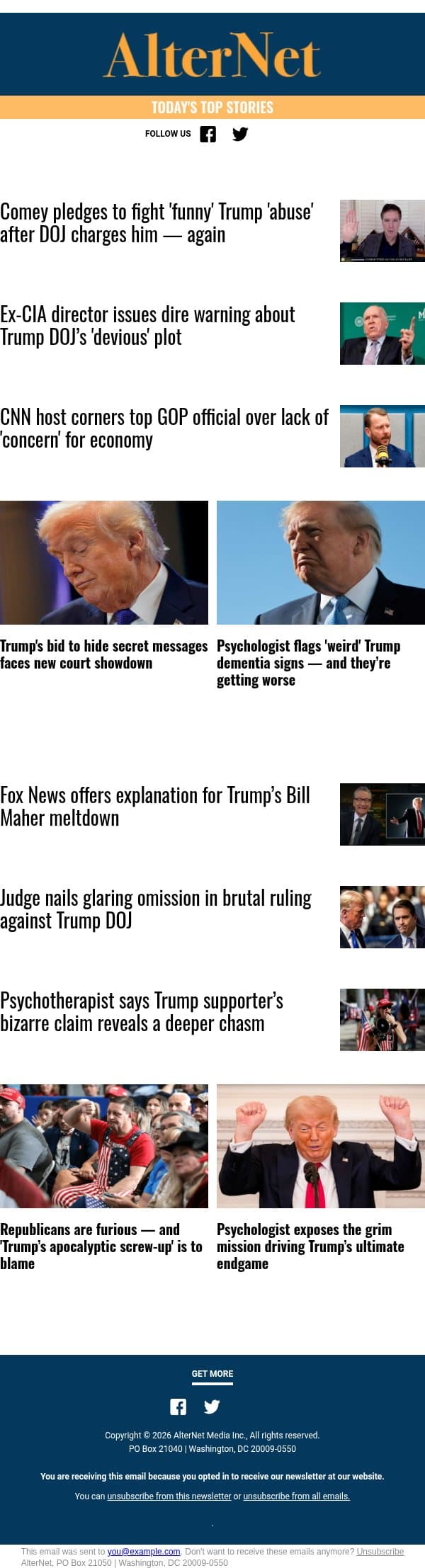 Psychologist exposes the grim mission driving Trump’s ultimate endgame email from AlterNet screenshot