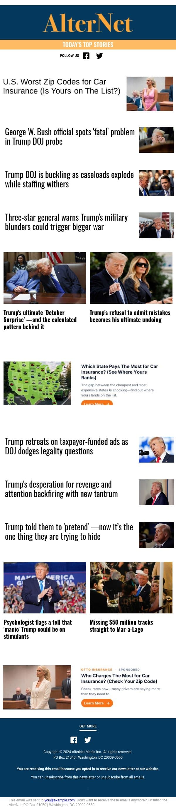 Missing $50 million tracks straight to Mar-a-Lago email from AlterNet screenshot