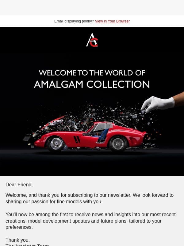 Welcome to the World of Amalgam Collection email from Amalgam Collection