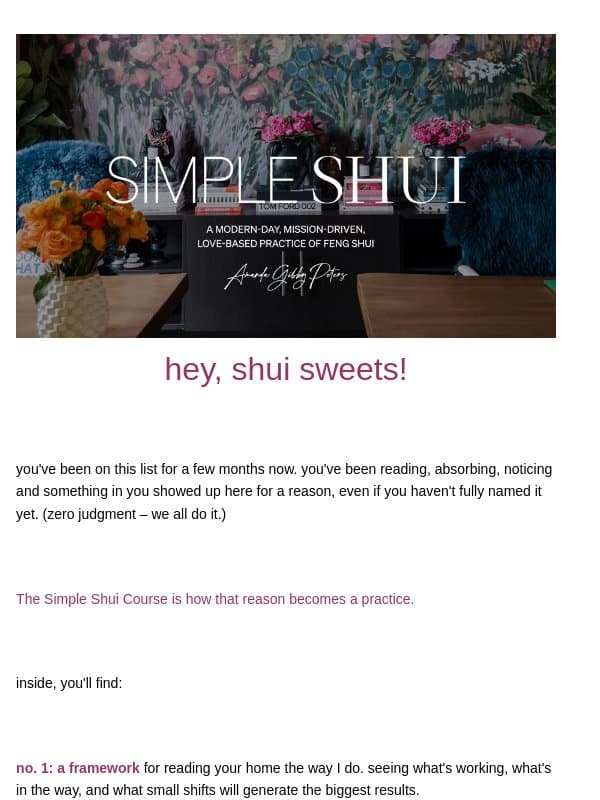your home has been waiting for this email from Amanda Gibby Peters - Simple Shui
