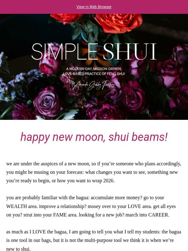 the bagua isn’t the boss email from Amanda Gibby Peters - Simple Shui