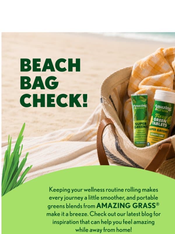 Sunscreen, Shadesβ¦ and Greens? π―π email from Amazing Grass